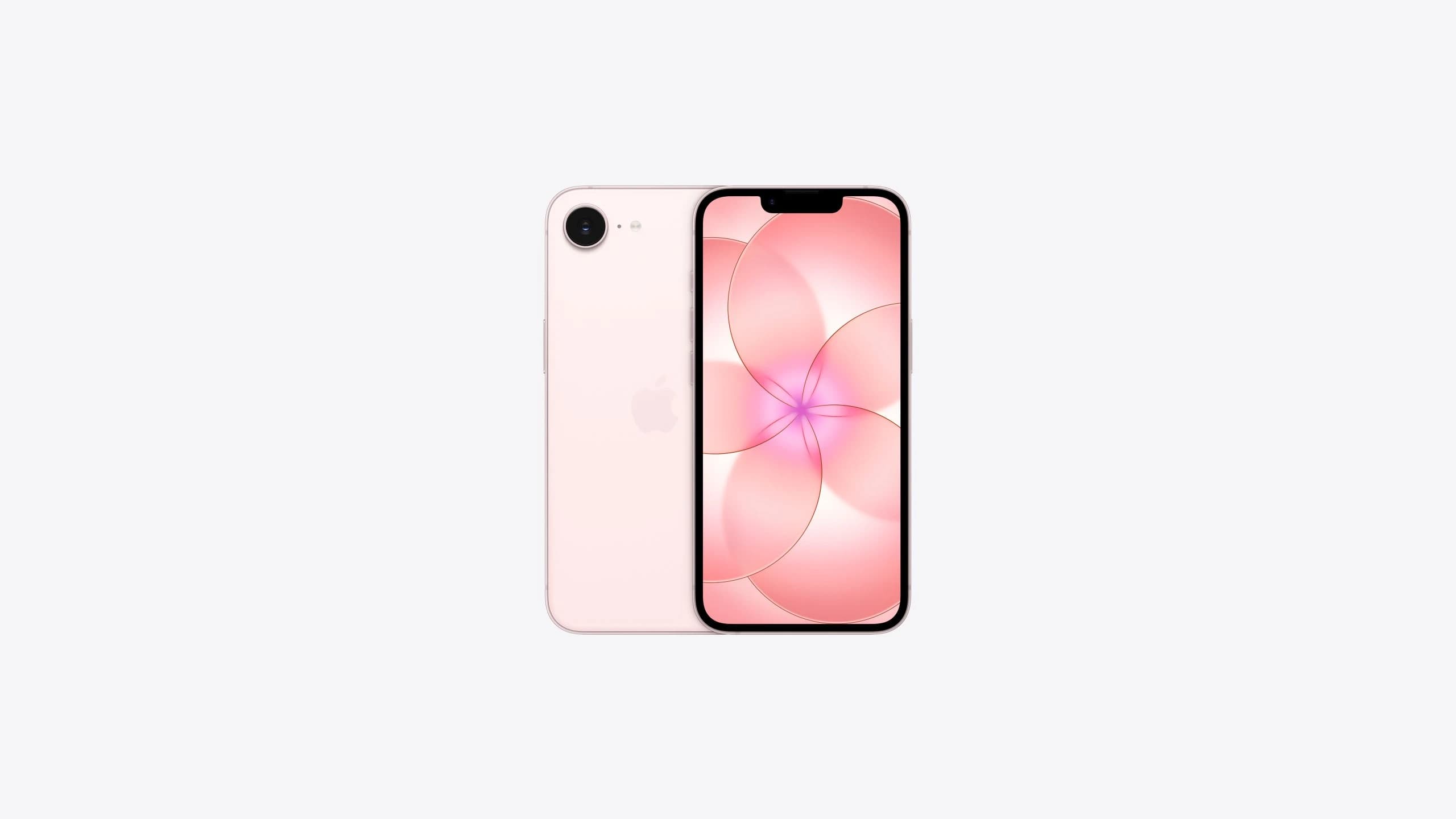iPhone 17e, Soft Pink, ракурс 1