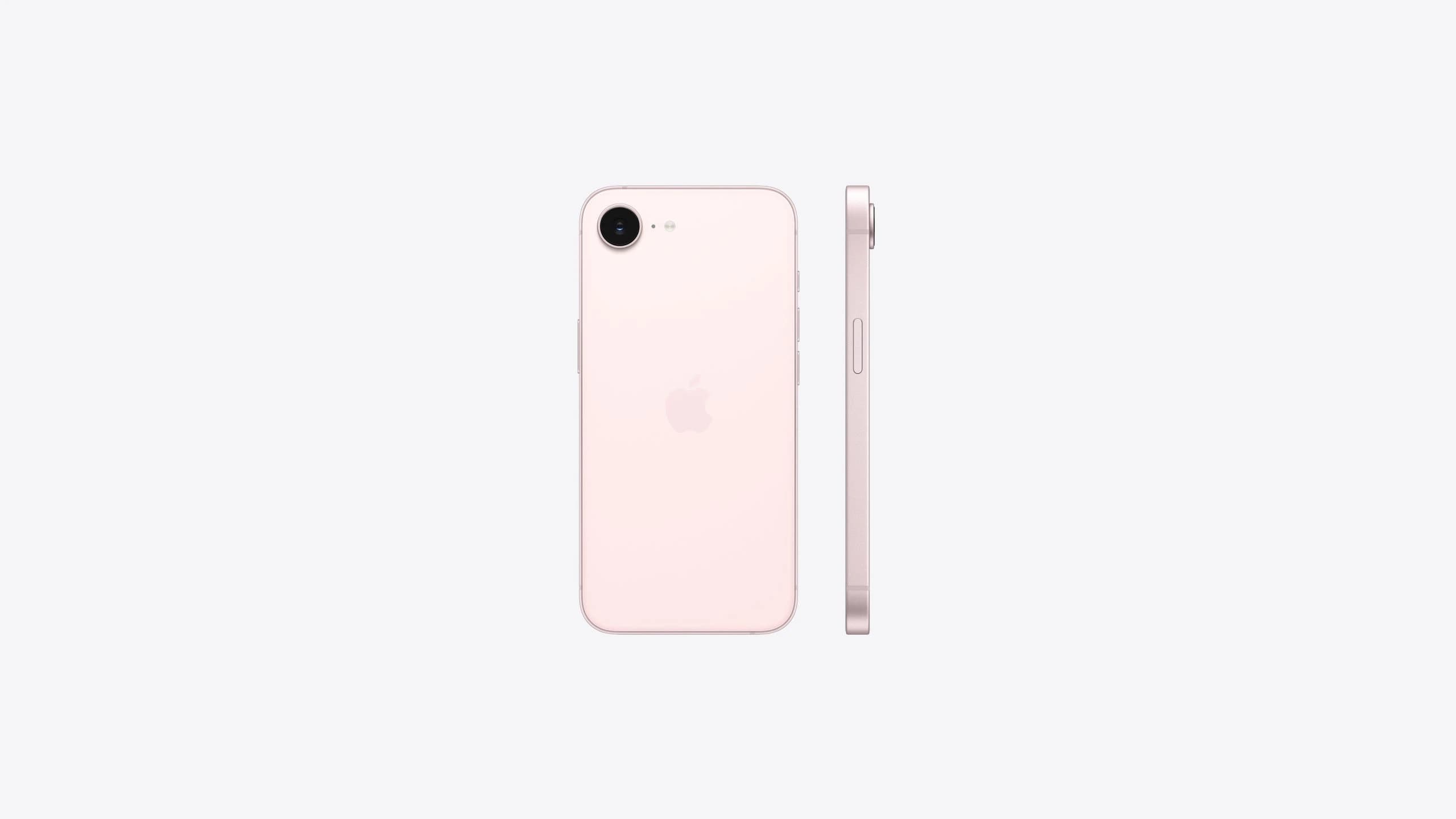 iPhone 17e, Soft Pink, ракурс 2