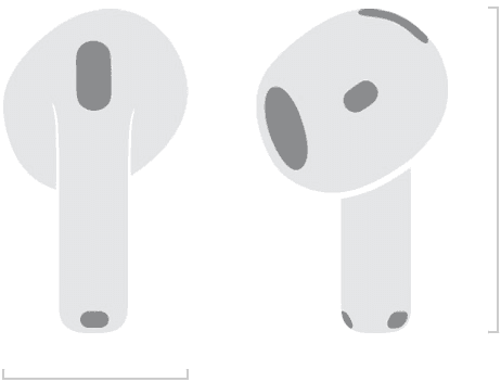 Размеры наушника AirPods 4