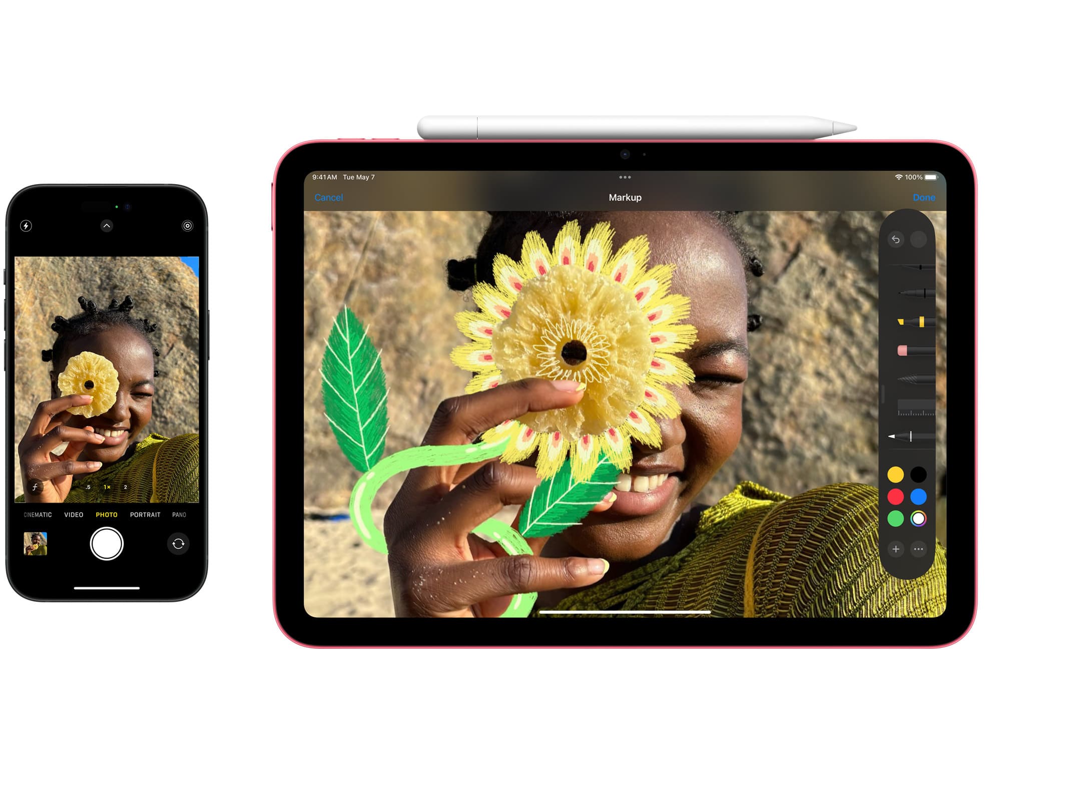 Фотография на экранах iPhone и iPad